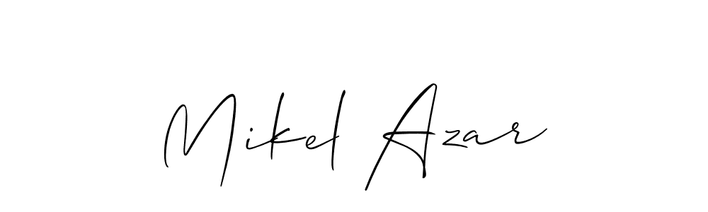 Design your own signature with our free online signature maker. With this signature software, you can create a handwritten (Allison_Script) signature for name Mikel Azar. Mikel Azar signature style 2 images and pictures png