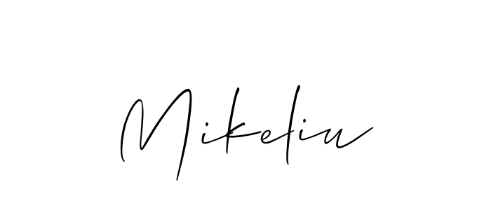 Design your own signature with our free online signature maker. With this signature software, you can create a handwritten (Allison_Script) signature for name Mikeliu. Mikeliu signature style 2 images and pictures png
