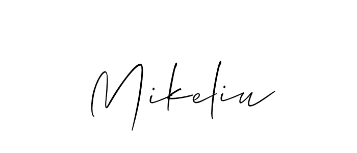 Use a signature maker to create a handwritten signature online. With this signature software, you can design (Allison_Script) your own signature for name Mikeliu. Mikeliu signature style 2 images and pictures png