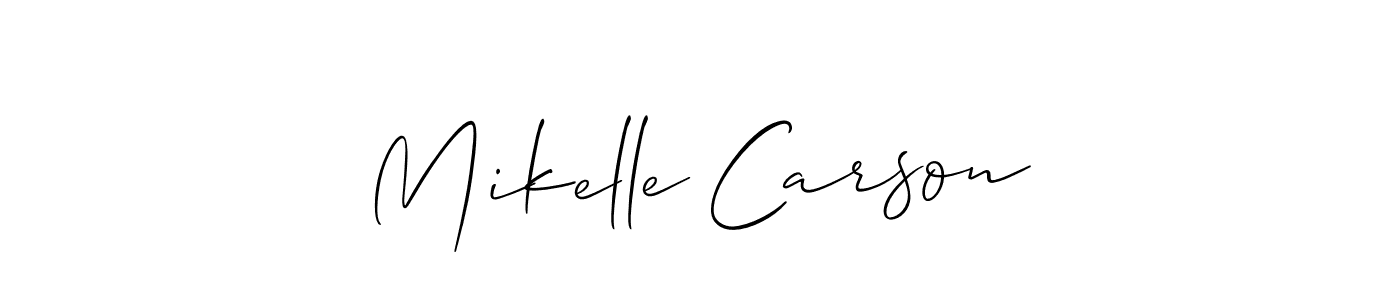 This is the best signature style for the Mikelle Carson name. Also you like these signature font (Allison_Script). Mix name signature. Mikelle Carson signature style 2 images and pictures png