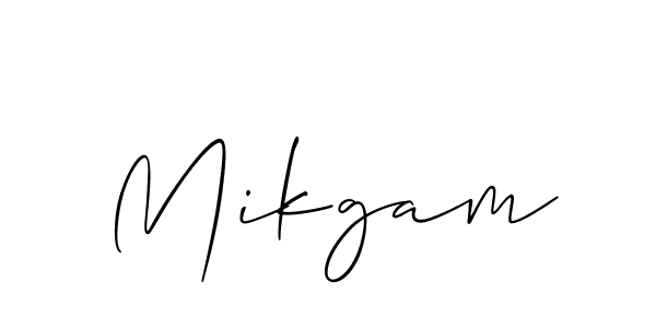 Mikgam stylish signature style. Best Handwritten Sign (Allison_Script) for my name. Handwritten Signature Collection Ideas for my name Mikgam. Mikgam signature style 2 images and pictures png