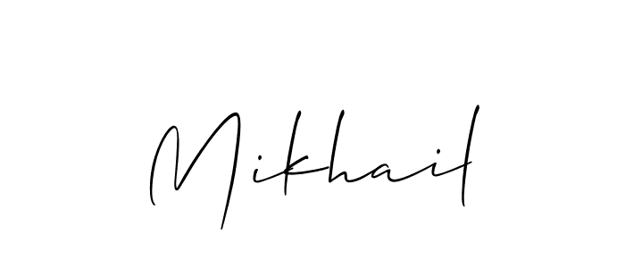 The best way (Allison_Script) to make a short signature is to pick only two or three words in your name. The name Mikhail include a total of six letters. For converting this name. Mikhail signature style 2 images and pictures png