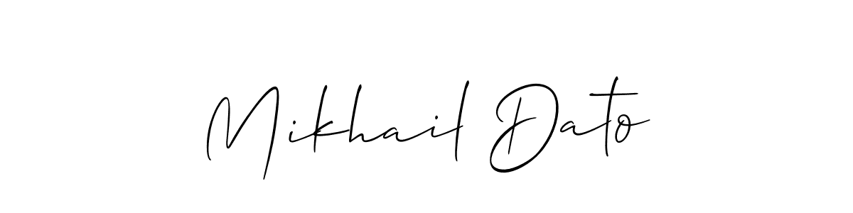 Create a beautiful signature design for name Mikhail Dato. With this signature (Allison_Script) fonts, you can make a handwritten signature for free. Mikhail Dato signature style 2 images and pictures png