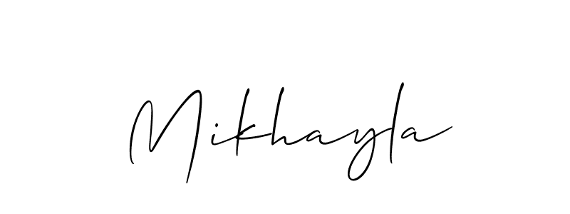 You should practise on your own different ways (Allison_Script) to write your name (Mikhayla) in signature. don't let someone else do it for you. Mikhayla signature style 2 images and pictures png