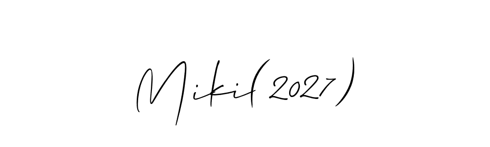 The best way (Allison_Script) to make a short signature is to pick only two or three words in your name. The name Miki(2027) include a total of six letters. For converting this name. Miki(2027) signature style 2 images and pictures png