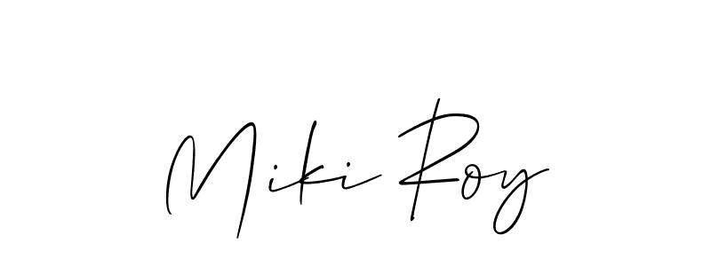 You should practise on your own different ways (Allison_Script) to write your name (Miki Roy) in signature. don't let someone else do it for you. Miki Roy signature style 2 images and pictures png