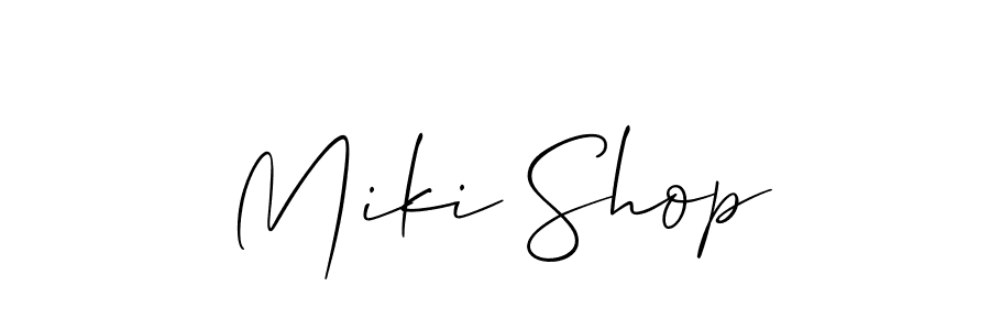 How to make Miki Shop signature? Allison_Script is a professional autograph style. Create handwritten signature for Miki Shop name. Miki Shop signature style 2 images and pictures png