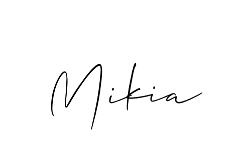 Create a beautiful signature design for name Mikia. With this signature (Allison_Script) fonts, you can make a handwritten signature for free. Mikia signature style 2 images and pictures png