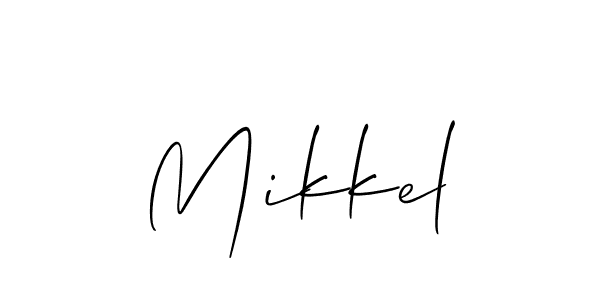 Make a beautiful signature design for name Mikkel. With this signature (Allison_Script) style, you can create a handwritten signature for free. Mikkel signature style 2 images and pictures png