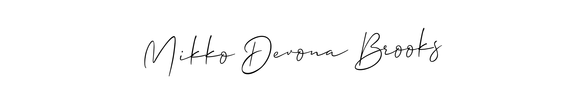 Also we have Mikko Devona Brooks name is the best signature style. Create professional handwritten signature collection using Allison_Script autograph style. Mikko Devona Brooks signature style 2 images and pictures png