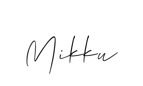 Design your own signature with our free online signature maker. With this signature software, you can create a handwritten (Allison_Script) signature for name Mikku. Mikku signature style 2 images and pictures png