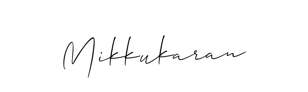 Use a signature maker to create a handwritten signature online. With this signature software, you can design (Allison_Script) your own signature for name Mikkukaran. Mikkukaran signature style 2 images and pictures png