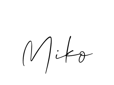 Use a signature maker to create a handwritten signature online. With this signature software, you can design (Allison_Script) your own signature for name Miko. Miko signature style 2 images and pictures png