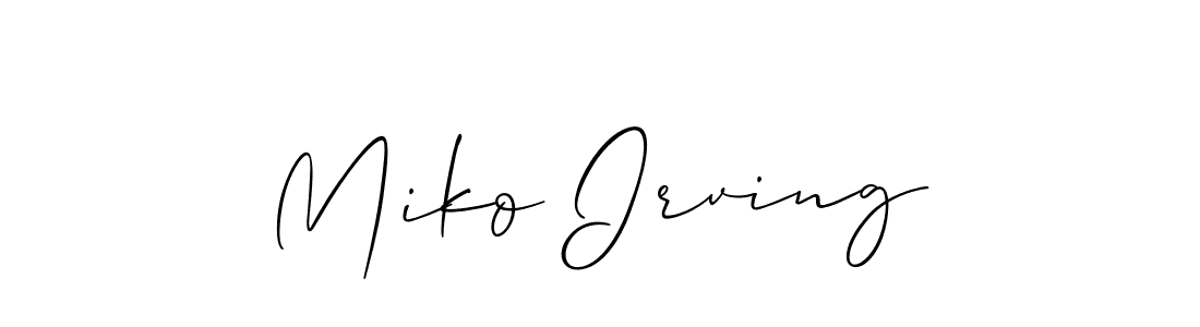 How to Draw Miko Irving signature style? Allison_Script is a latest design signature styles for name Miko Irving. Miko Irving signature style 2 images and pictures png