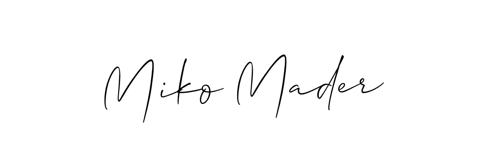 Use a signature maker to create a handwritten signature online. With this signature software, you can design (Allison_Script) your own signature for name Miko Mader. Miko Mader signature style 2 images and pictures png