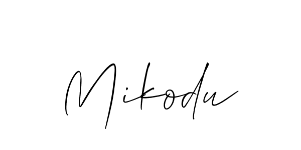 Create a beautiful signature design for name Mikodu. With this signature (Allison_Script) fonts, you can make a handwritten signature for free. Mikodu signature style 2 images and pictures png