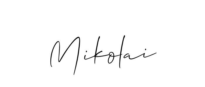 Create a beautiful signature design for name Mikolai. With this signature (Allison_Script) fonts, you can make a handwritten signature for free. Mikolai signature style 2 images and pictures png