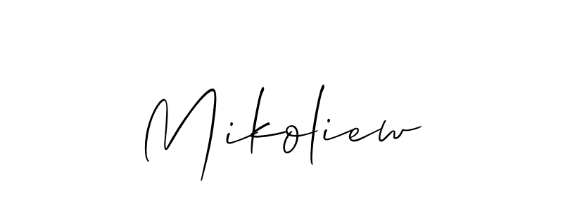 Mikoliew stylish signature style. Best Handwritten Sign (Allison_Script) for my name. Handwritten Signature Collection Ideas for my name Mikoliew. Mikoliew signature style 2 images and pictures png