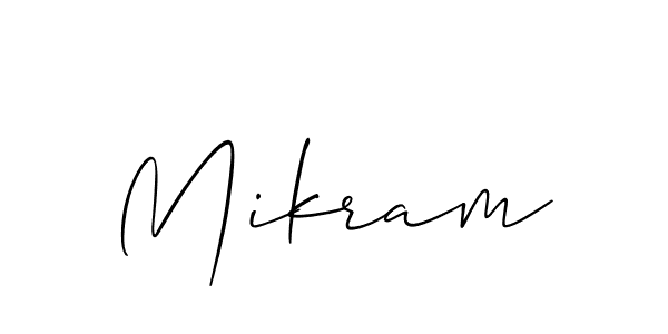 Design your own signature with our free online signature maker. With this signature software, you can create a handwritten (Allison_Script) signature for name Mikram. Mikram signature style 2 images and pictures png