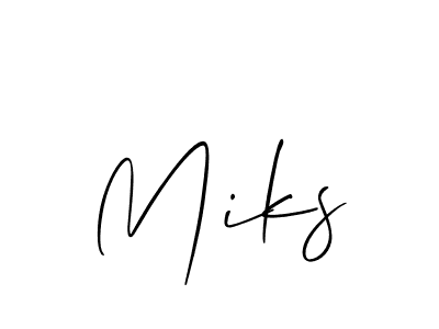 Use a signature maker to create a handwritten signature online. With this signature software, you can design (Allison_Script) your own signature for name Miks. Miks signature style 2 images and pictures png