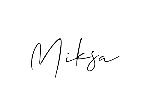 Create a beautiful signature design for name Miksa. With this signature (Allison_Script) fonts, you can make a handwritten signature for free. Miksa signature style 2 images and pictures png