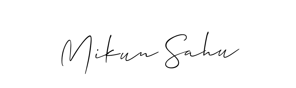 The best way (Allison_Script) to make a short signature is to pick only two or three words in your name. The name Mikun Sahu include a total of six letters. For converting this name. Mikun Sahu signature style 2 images and pictures png