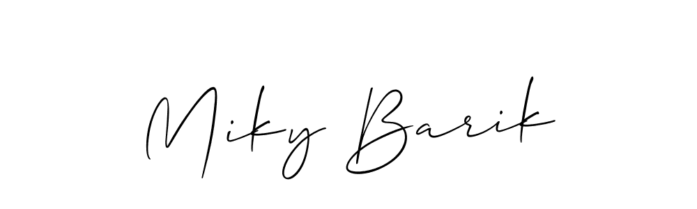 Create a beautiful signature design for name Miky Barik. With this signature (Allison_Script) fonts, you can make a handwritten signature for free. Miky Barik signature style 2 images and pictures png