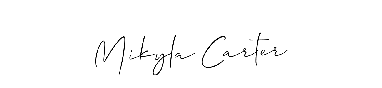 Make a short Mikyla Carter signature style. Manage your documents anywhere anytime using Allison_Script. Create and add eSignatures, submit forms, share and send files easily. Mikyla Carter signature style 2 images and pictures png