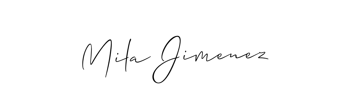 How to make Mila Jimenez signature? Allison_Script is a professional autograph style. Create handwritten signature for Mila Jimenez name. Mila Jimenez signature style 2 images and pictures png
