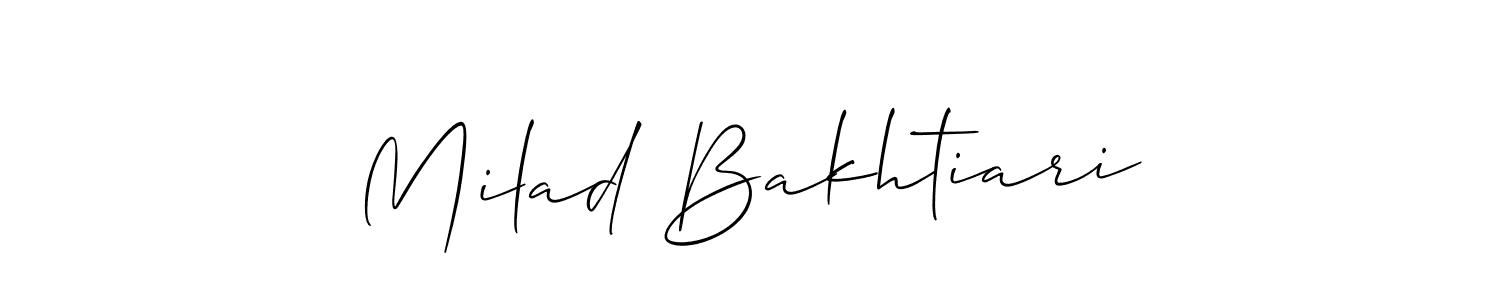 How to make Milad Bakhtiari name signature. Use Allison_Script style for creating short signs online. This is the latest handwritten sign. Milad Bakhtiari signature style 2 images and pictures png