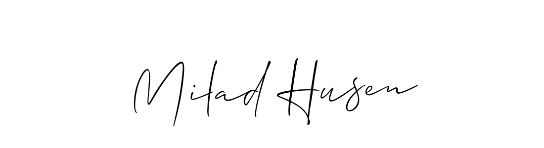 It looks lik you need a new signature style for name Milad Husen. Design unique handwritten (Allison_Script) signature with our free signature maker in just a few clicks. Milad Husen signature style 2 images and pictures png