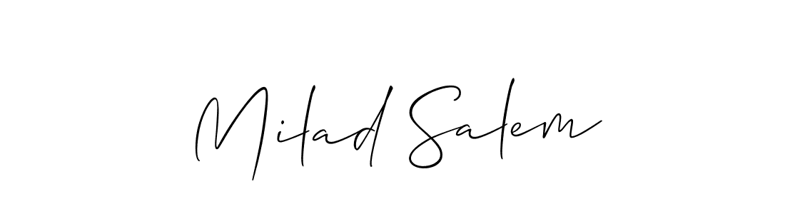 Design your own signature with our free online signature maker. With this signature software, you can create a handwritten (Allison_Script) signature for name Milad Salem. Milad Salem signature style 2 images and pictures png