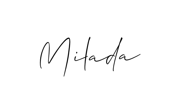 Similarly Allison_Script is the best handwritten signature design. Signature creator online .You can use it as an online autograph creator for name Milada. Milada signature style 2 images and pictures png