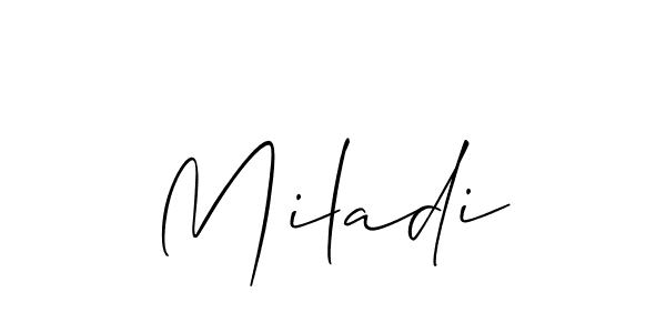 Check out images of Autograph of Miladi name. Actor Miladi Signature Style. Allison_Script is a professional sign style online. Miladi signature style 2 images and pictures png