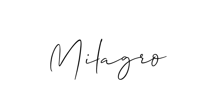 Create a beautiful signature design for name Milagro. With this signature (Allison_Script) fonts, you can make a handwritten signature for free. Milagro signature style 2 images and pictures png