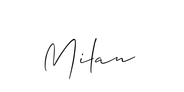 Create a beautiful signature design for name Milan . With this signature (Allison_Script) fonts, you can make a handwritten signature for free. Milan  signature style 2 images and pictures png