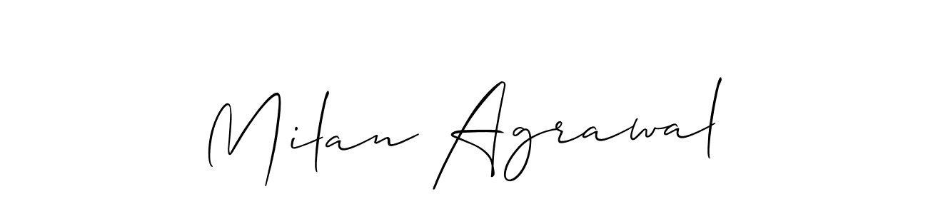 Also You can easily find your signature by using the search form. We will create Milan Agrawal name handwritten signature images for you free of cost using Allison_Script sign style. Milan Agrawal signature style 2 images and pictures png