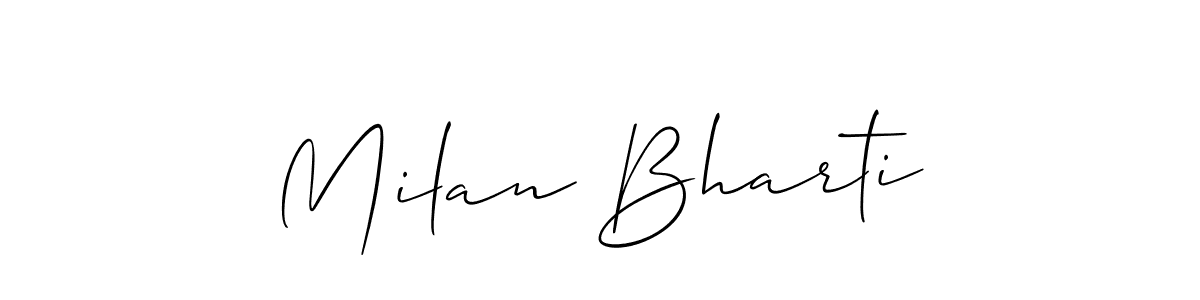 You should practise on your own different ways (Allison_Script) to write your name (Milan Bharti) in signature. don't let someone else do it for you. Milan Bharti signature style 2 images and pictures png