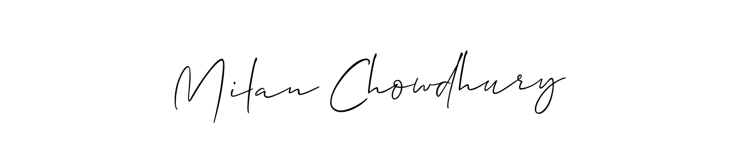 Use a signature maker to create a handwritten signature online. With this signature software, you can design (Allison_Script) your own signature for name Milan Chowdhury. Milan Chowdhury signature style 2 images and pictures png