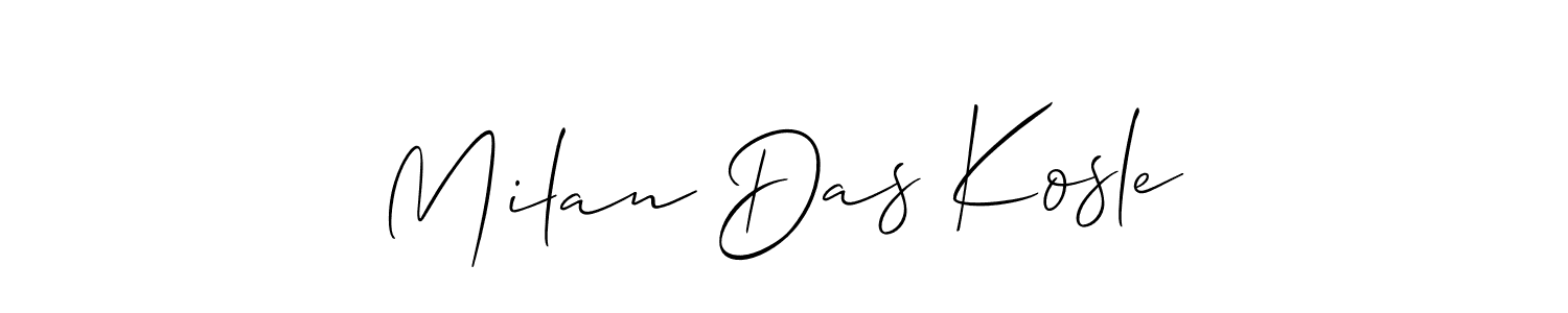 How to Draw Milan Das Kosle signature style? Allison_Script is a latest design signature styles for name Milan Das Kosle. Milan Das Kosle signature style 2 images and pictures png