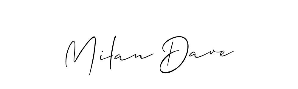 How to make Milan Dave signature? Allison_Script is a professional autograph style. Create handwritten signature for Milan Dave name. Milan Dave signature style 2 images and pictures png