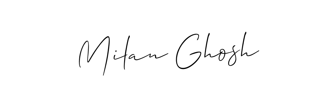 How to make Milan Ghosh name signature. Use Allison_Script style for creating short signs online. This is the latest handwritten sign. Milan Ghosh signature style 2 images and pictures png