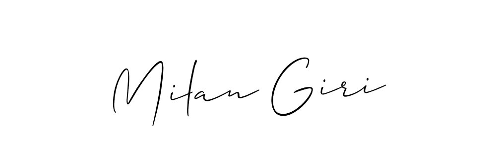 Milan Giri stylish signature style. Best Handwritten Sign (Allison_Script) for my name. Handwritten Signature Collection Ideas for my name Milan Giri. Milan Giri signature style 2 images and pictures png