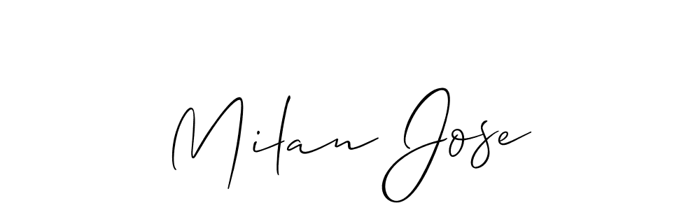 How to Draw Milan Jose signature style? Allison_Script is a latest design signature styles for name Milan Jose. Milan Jose signature style 2 images and pictures png