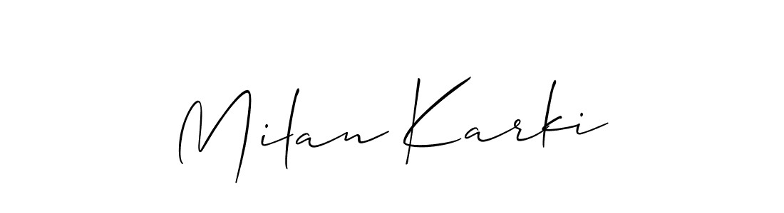You should practise on your own different ways (Allison_Script) to write your name (Milan Karki) in signature. don't let someone else do it for you. Milan Karki signature style 2 images and pictures png
