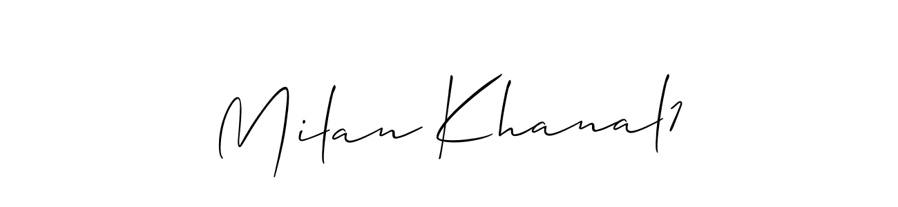 How to Draw Milan Khanal1 signature style? Allison_Script is a latest design signature styles for name Milan Khanal1. Milan Khanal1 signature style 2 images and pictures png