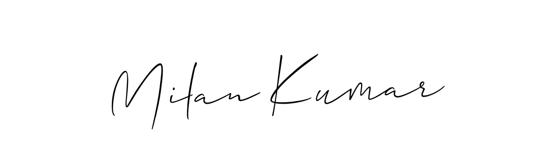 Allison_Script is a professional signature style that is perfect for those who want to add a touch of class to their signature. It is also a great choice for those who want to make their signature more unique. Get Milan Kumar name to fancy signature for free. Milan Kumar signature style 2 images and pictures png
