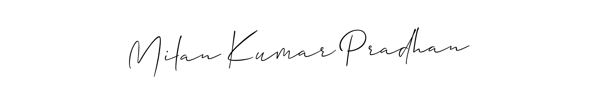 Similarly Allison_Script is the best handwritten signature design. Signature creator online .You can use it as an online autograph creator for name Milan Kumar Pradhan. Milan Kumar Pradhan signature style 2 images and pictures png