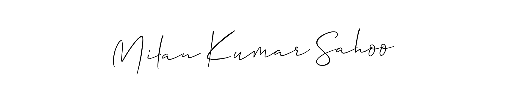 Make a beautiful signature design for name Milan Kumar Sahoo. With this signature (Allison_Script) style, you can create a handwritten signature for free. Milan Kumar Sahoo signature style 2 images and pictures png