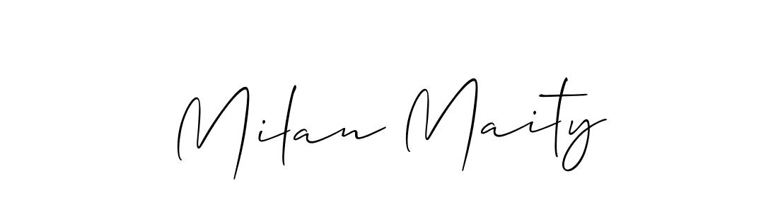 Make a short Milan Maity signature style. Manage your documents anywhere anytime using Allison_Script. Create and add eSignatures, submit forms, share and send files easily. Milan Maity signature style 2 images and pictures png